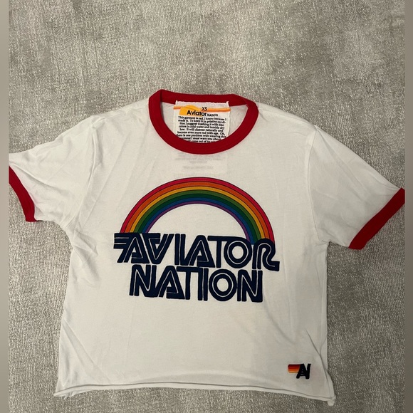 AVIATOR NATION trendy rainbow t-shirt!❤️🌈 XS - Picture 1 of 1